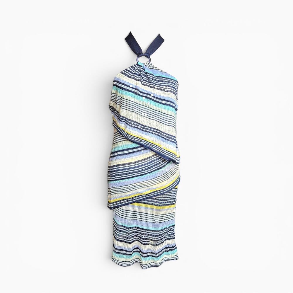 Vintage Missoni S/S 2004 Fully Sequined Knit Halter Dress - Size Small